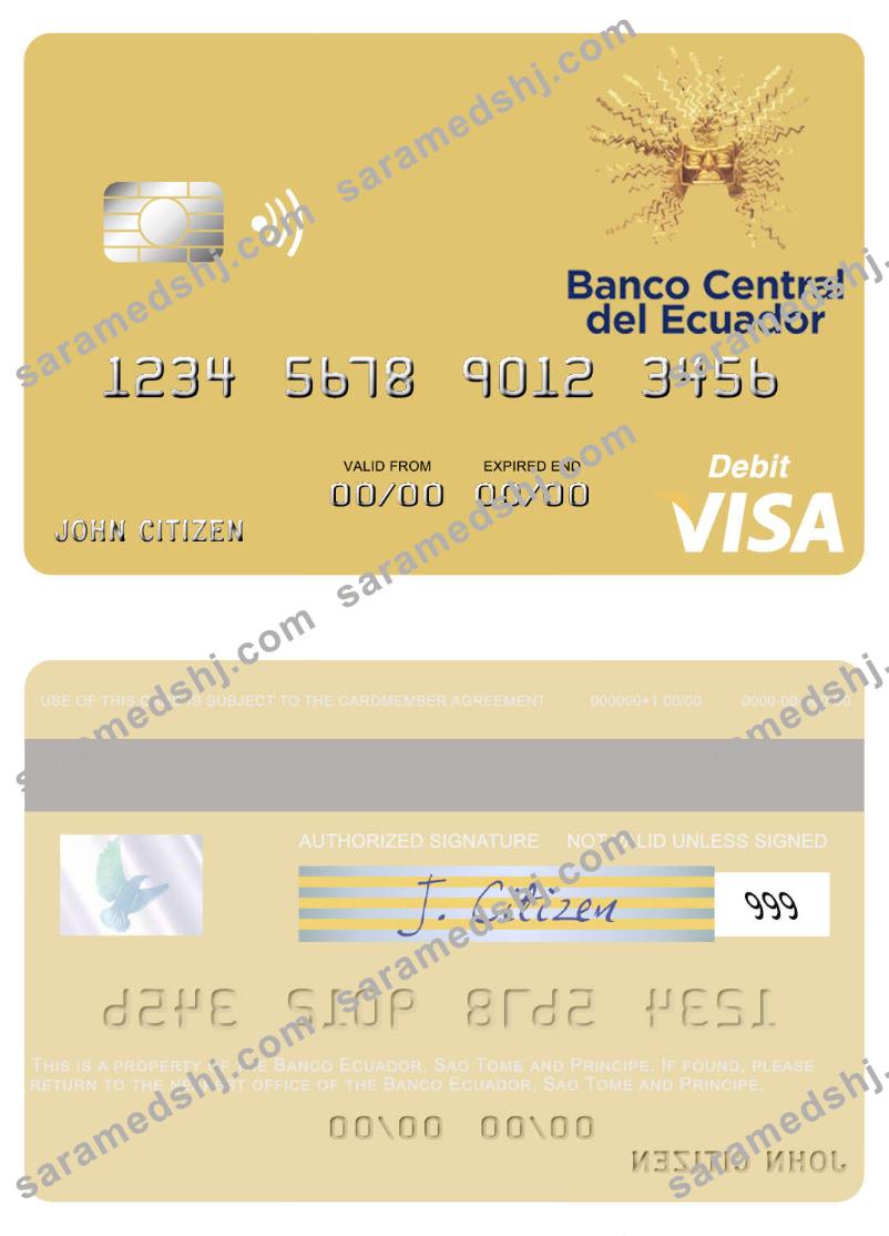 Sao Tome and Principe Banco Ecuador visa debit card